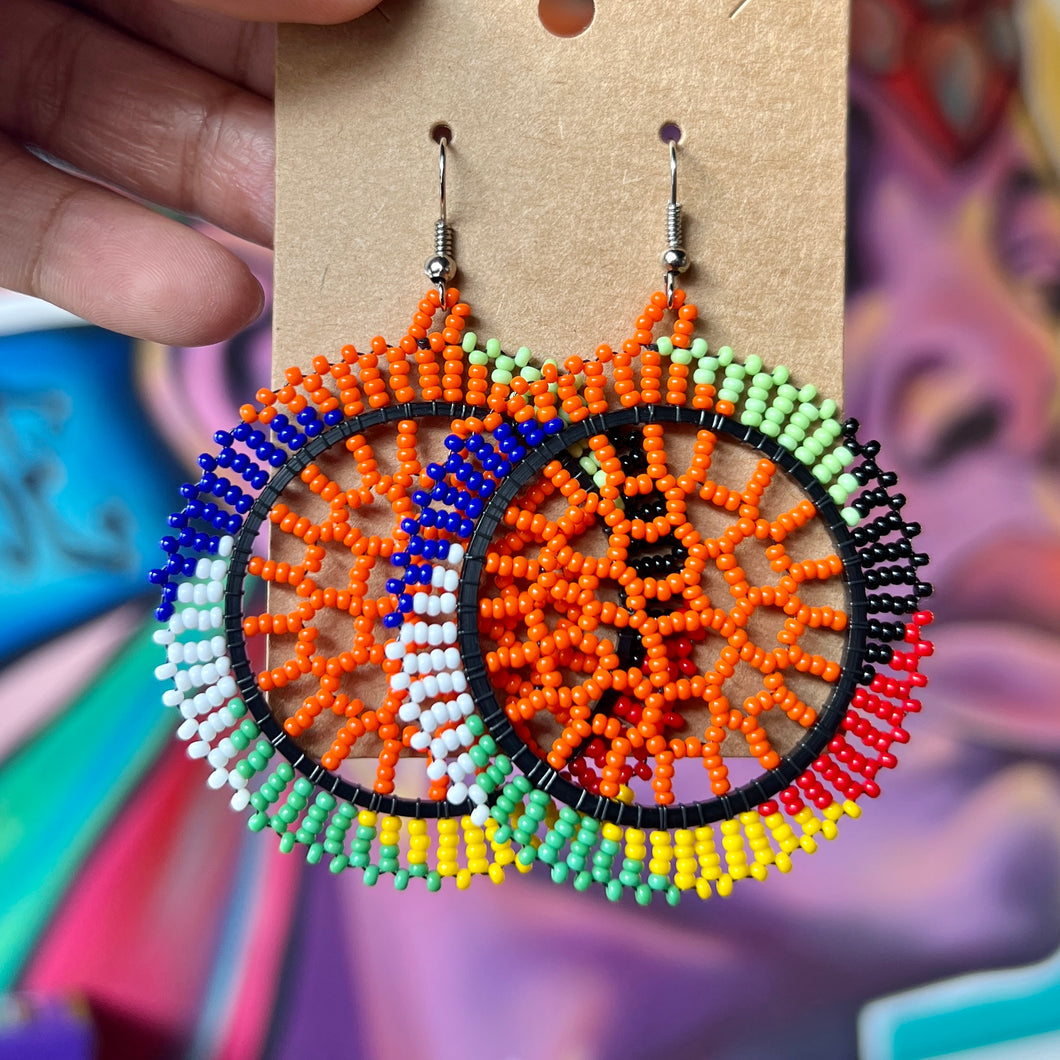 African Maasai Beaded Circle Earrings